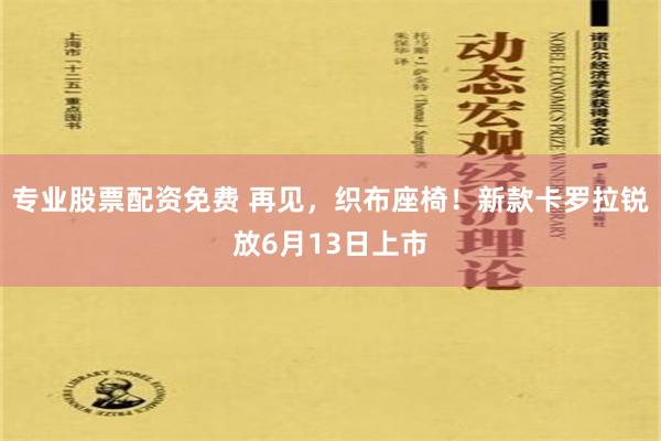 专业股票配资免费 再见，织布座椅！新款卡罗拉锐放6月13日上市