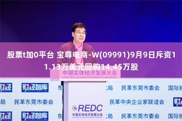 股票t加0平台 宝尊电商-W(09991)9月9日斥资11.13万美元回购14.45万股