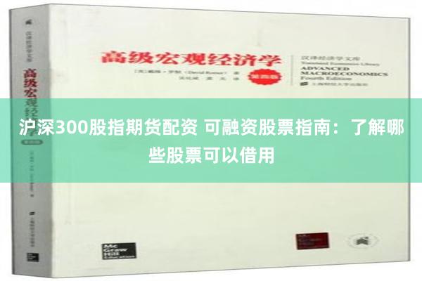 沪深300股指期货配资 可融资股票指南：了解哪些股票可以借用