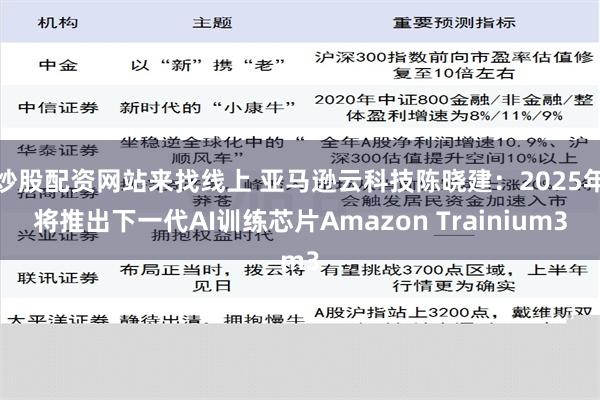 炒股配资网站来找线上 亚马逊云科技陈晓建：2025年将推出下一代AI训练芯片Amazon Trainium3