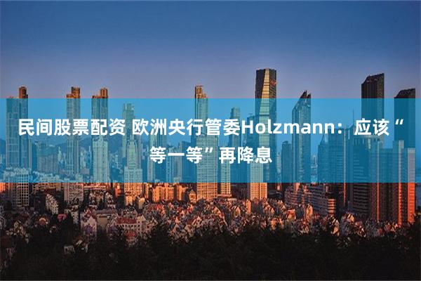 民间股票配资 欧洲央行管委Holzmann：应该“等一等”再降息