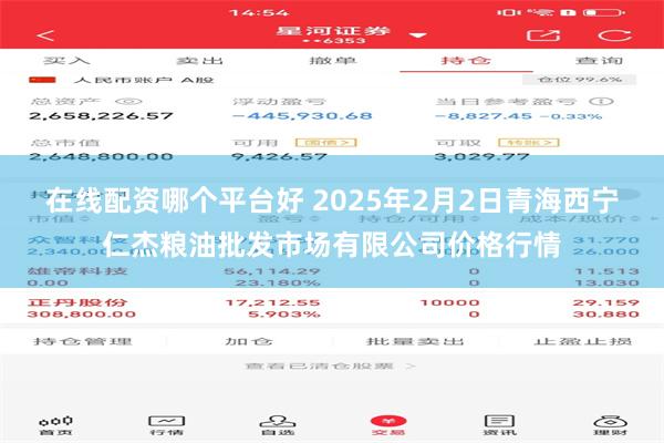 在线配资哪个平台好 2025年2月2日青海西宁仁杰粮油批发市场有限公司价格行情